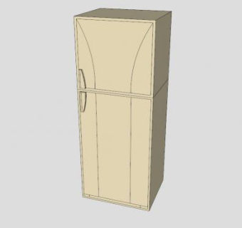 水晶之星双开门电冰箱SU模型下载_sketchup草图大师SKP模型
