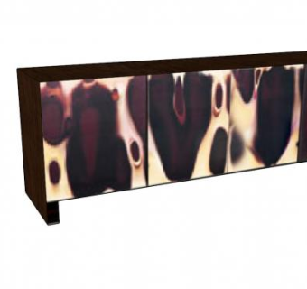 深色木材餐边柜SU模型下载_sketchup草图大师SKP模型