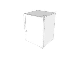 立方迷你型电冰箱SU模型下载_sketchup草图大师SKP模型