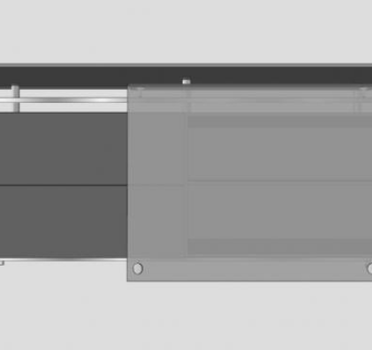 灰色的漆的餐边柜SU模型下载_sketchup草图大师SKP模型