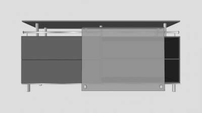 灰色的漆的餐边柜SU模型下载_sketchup草图大师SKP模型