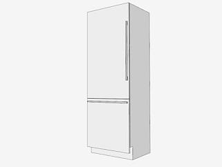 双门式冷藏室内置冰箱SU模型下载_sketchup草图大师SKP模型