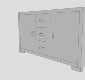 客厅餐具柜SU模型下载_sketchup草图大师SKP模型