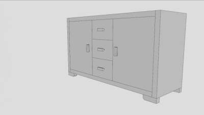 客厅餐具柜SU模型下载_sketchup草图大师SKP模型