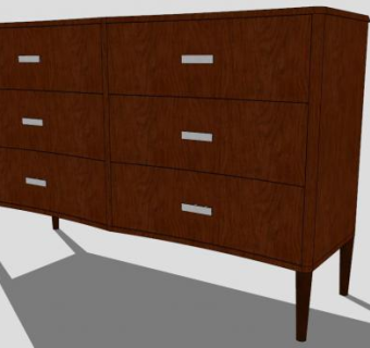 装饰艺术的餐具柜SU模型下载_sketchup草图大师SKP模型