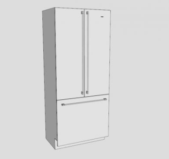 双门式制冷电冰箱SU模型下载_sketchup草图大师SKP模型