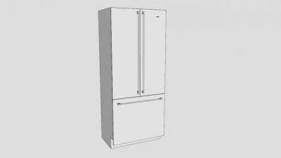 双门式制冷电冰箱SU模型下载_sketchup草图大师SKP模型
