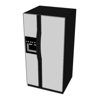 现代双开门电冰箱SU模型下载_sketchup草图大师SKP模型