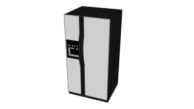现代双开门电冰箱SU模型下载_sketchup草图大师SKP模型