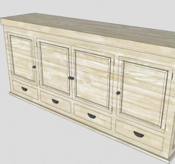 伯克希尔餐具柜SU模型下载_sketchup草图大师SKP模型