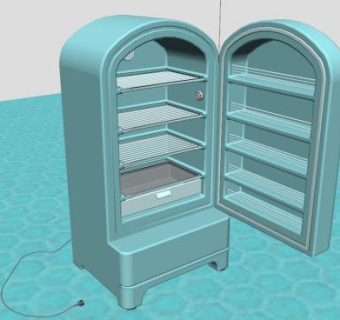 仿古单门式冰箱SU模型下载_sketchup草图大师SKP模型