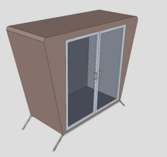 玻璃现代餐具柜SU模型下载_sketchup草图大师SKP模型