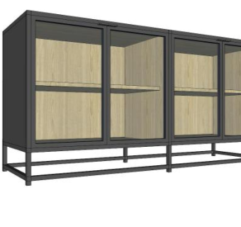 金属餐具柜SU模型下载_sketchup草图大师SKP模型