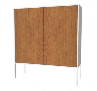 木制简约餐边柜SU模型下载_sketchup草图大师SKP模型