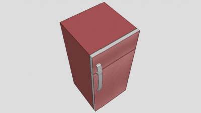 现代金属冰箱SU模型下载_sketchup草图大师SKP模型