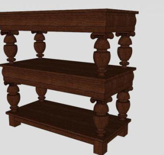 大厅的餐边柜SU模型下载_sketchup草图大师SKP模型