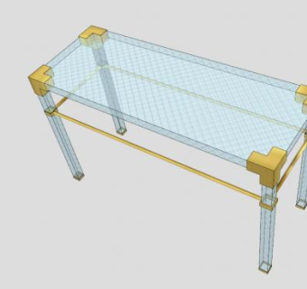 现代玻璃餐具柜SU模型下载_sketchup草图大师SKP模型