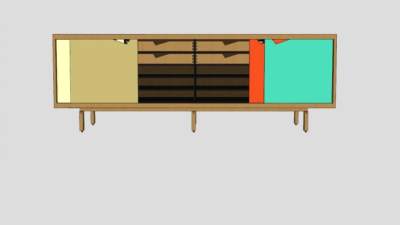 优雅餐边柜SU模型下载_sketchup草图大师SKP模型