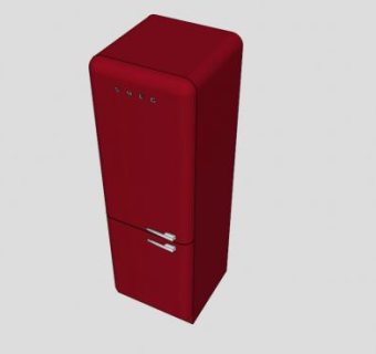 红色冰箱冷冻柜SU模型下载_sketchup草图大师SKP模型