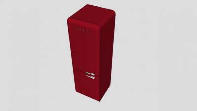 红色冰箱冷冻柜SU模型下载_sketchup草图大师SKP模型