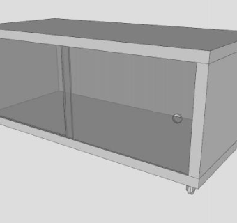 玻璃门餐具柜SU模型下载_sketchup草图大师SKP模型