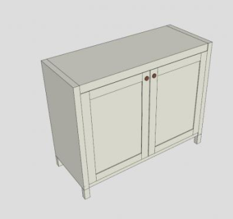 小型的现代餐边柜SU模型下载_sketchup草图大师SKP模型