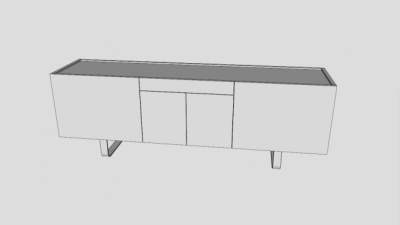 地平线木餐具柜SU模型下载_sketchup草图大师SKP模型