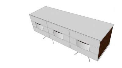 白色特色餐具柜SU模型下载_sketchup草图大师SKP模型