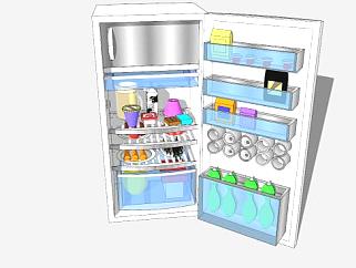 单门电冰箱SU模型下载_sketchup草图大师SKP模型