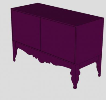 紫罗兰餐具柜SU模型下载_sketchup草图大师SKP模型