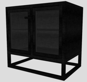 板条箱和桶式平开小型餐具柜SU模型下载_sketchup草图大师SKP模型