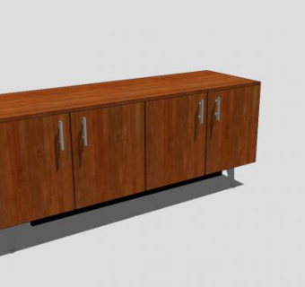 实木中式餐边柜SU模型下载_sketchup草图大师SKP模型
