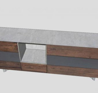 复古木制餐边柜SU模型下载_sketchup草图大师SKP模型