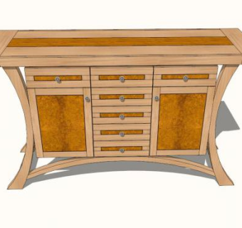 斯通菲尔德工艺品餐边柜SU模型下载_sketchup草图大师SKP模型