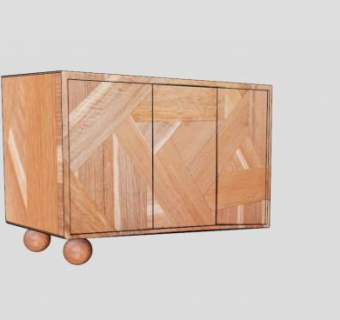 橙色餐具柜SU模型下载_sketchup草图大师SKP模型