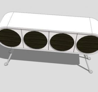 餐具柜4门SU模型下载_sketchup草图大师SKP模型