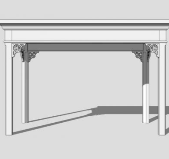 简欧白色餐边柜SU模型下载_sketchup草图大师SKP模型