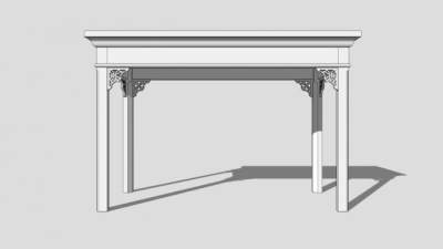 简欧白色餐边柜SU模型下载_sketchup草图大师SKP模型