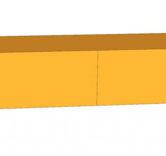 黄色简约餐边柜SU模型下载_sketchup草图大师SKP模型