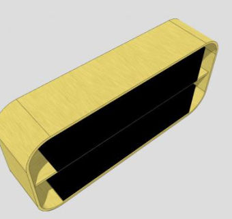 黄色餐具柜8扇门SU模型下载_sketchup草图大师SKP模型