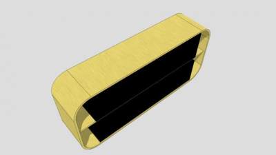 黄色餐具柜8扇门SU模型下载_sketchup草图大师SKP模型