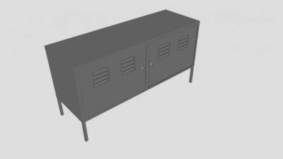 宜家灰色餐边柜SU模型下载_sketchup草图大师SKP模型