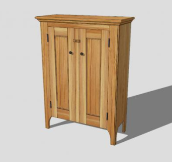 新英格兰松木餐边柜SU模型下载_sketchup草图大师SKP模型