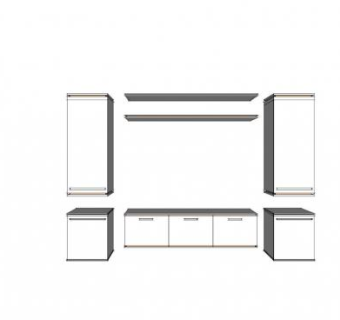 壁挂式办公室餐具柜SU模型下载_sketchup草图大师SKP模型