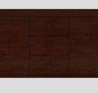 芒果木餐具柜SU模型下载_sketchup草图大师SKP模型