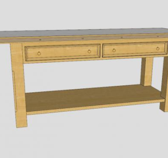 配有大理石台面的餐边柜SU模型下载_sketchup草图大师SKP模型