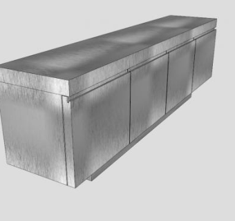灰色现代餐具柜SU模型下载_sketchup草图大师SKP模型