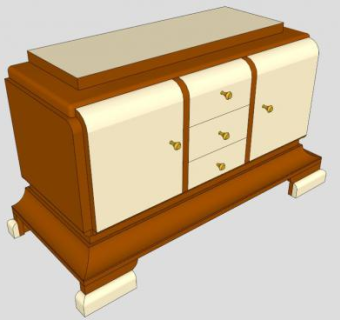 法国餐具柜SU模型下载_sketchup草图大师SKP模型