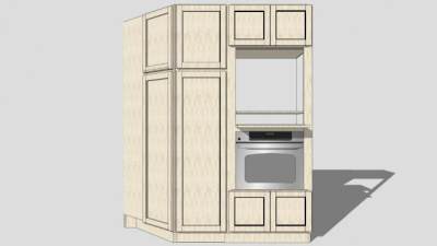 餐具柜壁柜SU模型下载_sketchup草图大师SKP模型