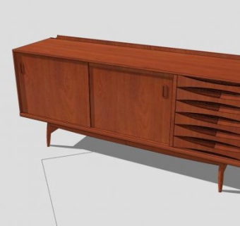 中世纪丹麦餐边柜SU模型下载_sketchup草图大师SKP模型